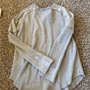 J.O.A. Light Gray Ribbed Crew Neck Sweater
